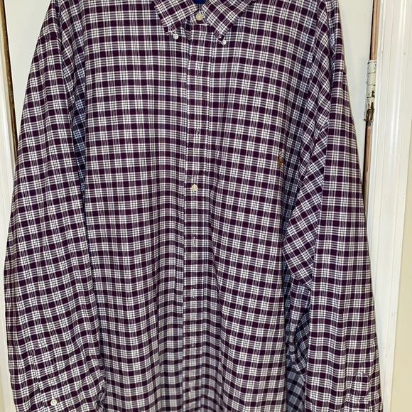 Ralph Polo Plaid Button Down Purple & White Shirt - Picture 3 of 4